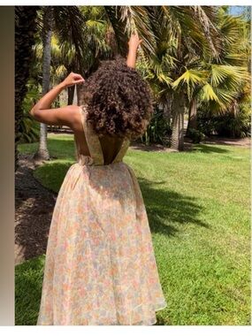 Selkie Puffy Pinafore Foral Dress